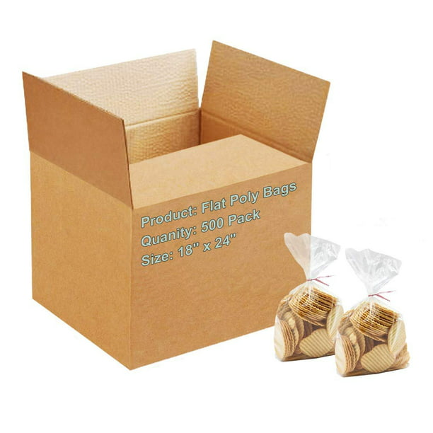 250~ 16x24/" 4 Mil Clear Flat Open Top LDPE Poly Bag Parts Nuts Food Retail Bags